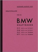 BMW R 51, R 61, R 66 und R 71 Ersatzteilliste Ersatzteilkatalog R51 R61 R66 R71