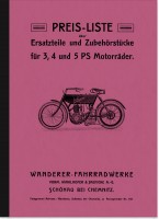 Wanderer 3 PS, 4 PS und 5 PS 1906 Ersatzteilliste Ersatzteilkatalog Teilekatalog
