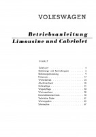 VW K&auml;fer 1200 Bedienungsanleitung Handbuch Betriebsanleitung