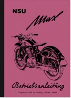 NSU Max Standard 1954 Bedienungsanleitung Handbuch Betriebsanleitung