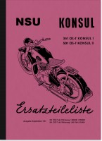 NSU Konsul 351 OS-T und 501 OS-T Ersatzteilliste Teilekatalog Ersatzteilkatalog
