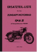 Z&uuml;ndapp 175 S Motorrad Ersatzteilliste Ersatzteilkatalog Teilekatalog