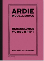 Ardie 500 ccm 1929 Bedienungsanleitung Handbuch Behandlungsvorschrift CC SV JAP