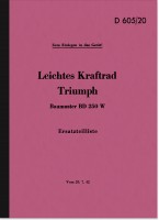 Triumph BD 250 W Ersatzteilliste Ersatzteilkatalog Teilekatalog D 605/20