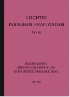 VW Typ 82 K1 K&uuml;belwagen Bedienungsanleitung Betriebsanleitung Handbuch