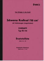 Z&uuml;ndapp KS 750 WH Ersatzteilliste Ersatzteilkatalog Teilekatalog KS750 D 605/2
