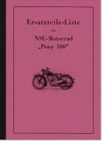 NSU Pony 100 ab 1937 Ersatzteilliste Ersatzteilkatalog Teilekatalog Teileliste