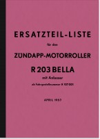 Z&uuml;ndapp Bella R 203 R203 mit Anlasser Motorroller Ersatzteilliste Ersatzteilkatalog