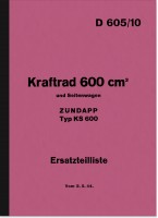 Z&uuml;ndapp KS 600 WH Ersatzteilliste Ersatzteilkatalog HDV D 605/10 Wehrmacht