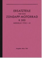 Z&uuml;ndapp Kardan 500 (K 500) 1933-1941 Ersatzteilliste Ersatzteilkatalog Teilekatalog