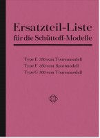 Sch&uuml;ttoff E 350 T, F 350 S und G 500 T Ersatzteilliste Ersatzteilkatalog