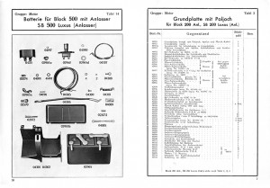 DKW Z&uuml;ndanlagen Lichtanlagen Ersatzteilliste (SB 200 KM 200 SB 350 SB 500 Block 200 Block 500)