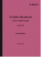 DKW RT 125 WH Ersatzteilliste Ersatzteilkatalog Teilekatalog RT125