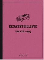 VW Schwimmwagen Typ 166 7 Ersatzteilliste Ersatzteilkatalog Teilekatalog 1943