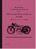 NSU 201 ZDB (Blockmotor) Bedienungsanleitung Betriebsanleitung Handbuch