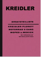 Kreidler Florett 3-Gang bis 1962 Mokick Motorrad Moped Ersatzteilliste Ersatzteilkatalog