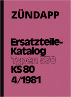 Z&uuml;ndapp KS 80 KS80 530 Touring Ersatzteilliste Ersatzteilkatalog Teilekatalog Teileliste
