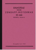 Z&uuml;ndapp KS 600 Modell 1938-41 Ersatzteilliste Ersatzteilkatalog Teilekatalog