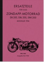 Z&uuml;ndapp DB DBL DBK 200 1936 Ersatzteilliste Ersatzteilkatalog Teilekatalog