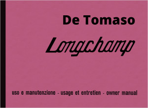 De Tomaso Longchamp Bedienungsanleitung Betriebsanleitung Handbuch