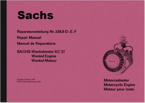 Sachs Wankelmotor Typ KC 27 Reparaturanleitung Montageanleitung KC27 Hercules W 2000