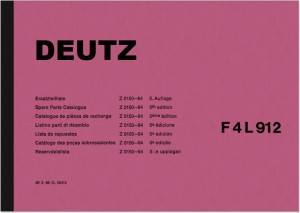 Deutz F4L 912 F4L912 Motor luftgek&uuml;hlt Ersatzteilliste Ersatzteilkatalog
