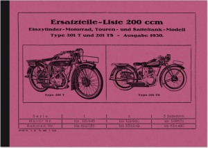 NSU 201 T/TS Ersatzteilliste (Tourenmodell Satteltank) Ersatzteilkatalog Teilekatalog