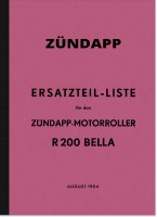 Z&uuml;ndapp Bella R 200 Motorroller R200 Ersatzteilliste Ersatzteilkatalog Teilekatalog