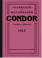 Condor Fahrr&auml;der und Motorr&auml;der Katalog Brosch&uuml;re Prospekt Beschreibung Seitenwagen 1915