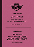Rixe High-Sport 21 25 Ersatzteilliste Ersatzteilkatalog Super Mofa LS L 1976-80