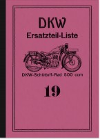DKW Sch&uuml;ttoff 500 ccm Ersatzteilliste Ersatzteilkatalog