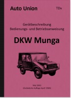 DKW Auto Union Munga Bedienungsanleitung Beschreibung TDv Handbuch 1961