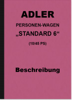 Adler Standard 6 10/45 PS Bedienungsanleitung Betriebsanleitung Handbuch Beschreibung