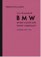 BMW Typ 327 328 2 ltr. 55/80 PS Sport Coup&eacute; Cabrio 1939 Ersatzteilliste Ersatzteilkatalog