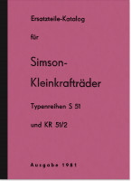 Simson Ersatzteilliste Kleinkraftr&auml;der Roller S 51 KR 51/2 Schwalbe Spatz Sperber Habicht Katalog