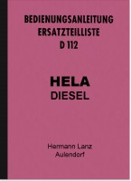 Hela (Hermann Lanz) Schlepper D 112 Bedienungsanleitung und Ersatzteilliste