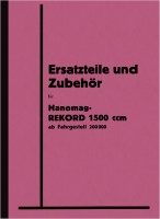 Hanomag Rekord 1500 ccm Ersatzteilliste Ersatzteilkatalog Teileliste