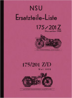 NSU 175 und 201 Z/ZD Ersatzteilliste Ersatzteilkatalog