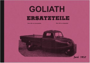 Goliath Goli Kleinlastwagen Ersatzteilliste Ersatzteilkatalog Teilekatalog