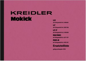 Kreidler Florett LH LF LF-F RM RMC-B Ersatzteilliste Ersatzteilkatalog Teilekatalog
