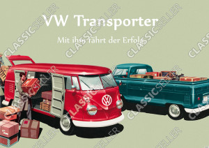 VW Bulli Bus Transporter T1 "Mit ihm f&auml;hrt der Erfolg" Poster Plakat Bild
