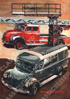 Magirus-Deutz LKW Lastwagen Nutzfahrzeug Leiterwagen Poster Plakat Bild