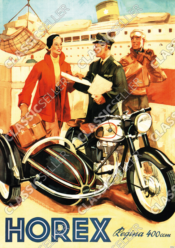 Horex Regina 400ccm Motorrad Seitenwagen Poster Plakat Bild