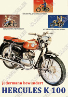 Hercules K 100 Motorrad Poster Plakat Bild