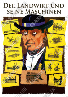 Landwirtschaft "Der Landwirt und seine Maschinen" Poster Plakat Bild
