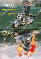 NSU Prima Motorroller "Traum am See" Poster Plakat Bild