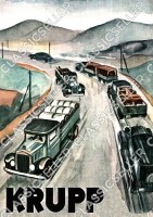 Krupp LKW Lastwagen Pritschenwagen Transporter Poster Plakat Bild