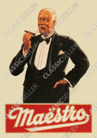 Maestro Zigarren Poster Plakat Bild Werbung Reklame Cigarren Sigaren