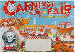 Funfair Zirkus Poster Plakat Bild Circus Carnival Kirmes Jahrmarkt Rummel Variet&eacute;