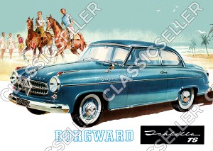 Borgward Isabella TS "Am Strand, mit Menschen und Pferden" Poster Plakat Bild